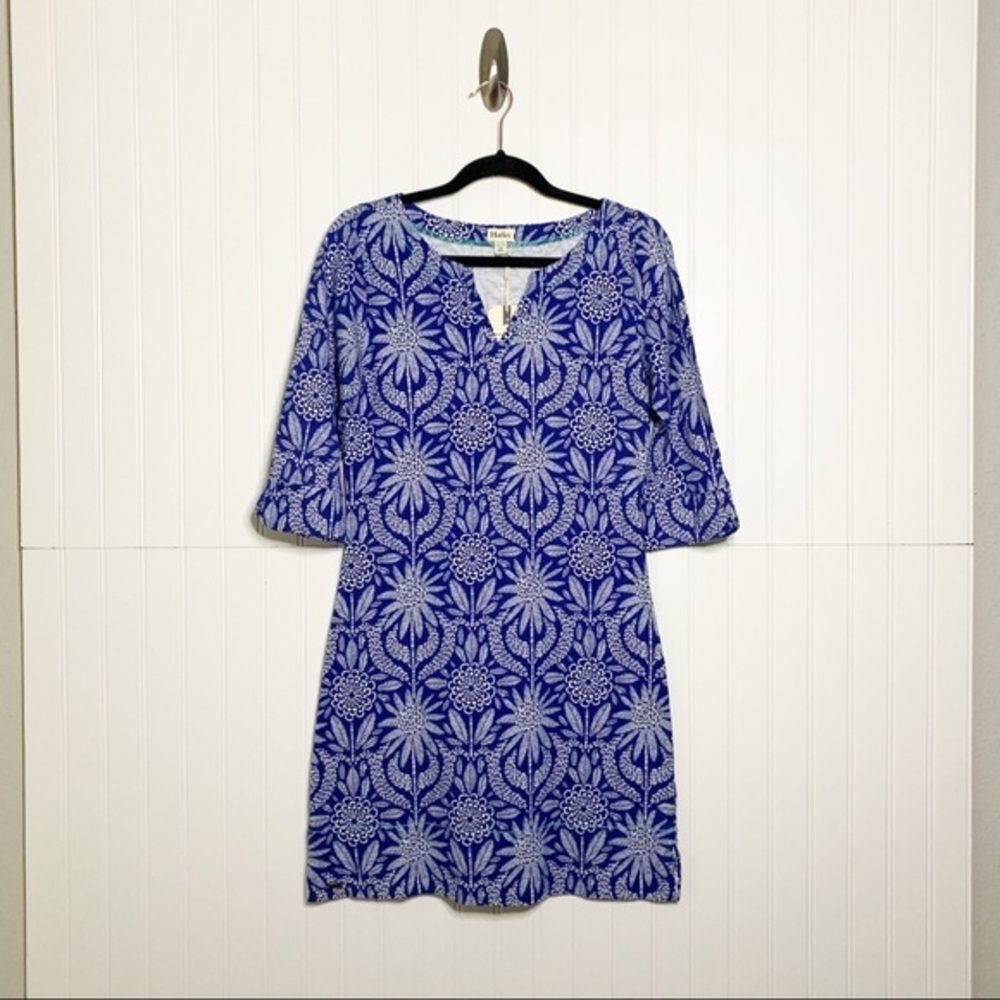 Hatley Womens XS Peplum Sleeve Dress Kaleidoscope Blue Crush